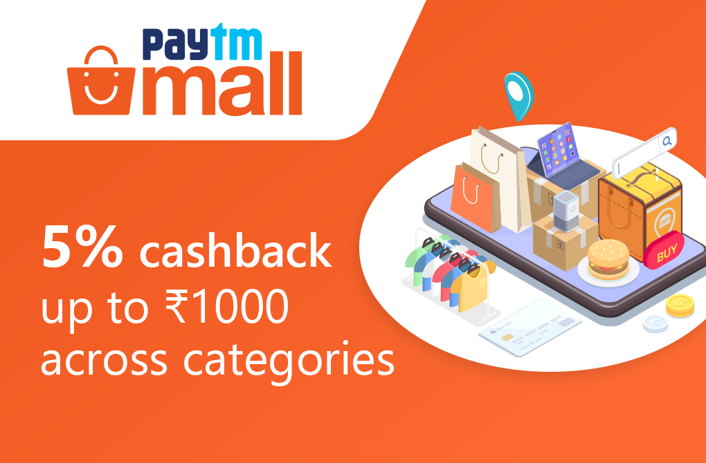 Get 5% cashback from Paytm Mall
