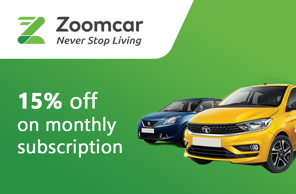 Flat 15% off on Monthly Zoomcar Subscription