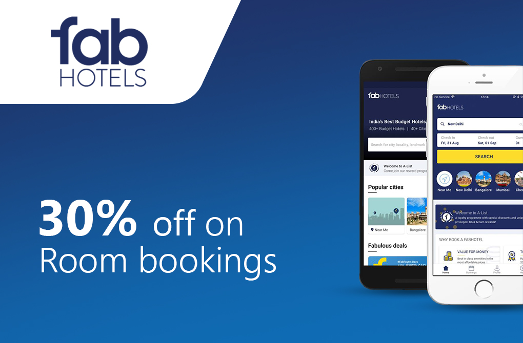 Flat 30% off on Hotel Bookings