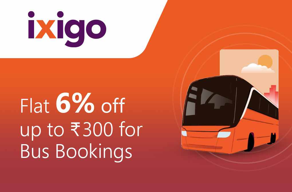 Flat 6% off up to Rs.300 on Bus Bookings