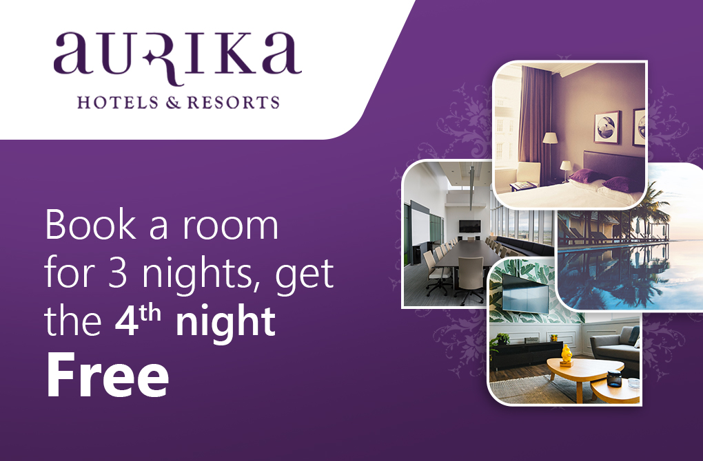 Get 1 night stay complimentary from Aurika