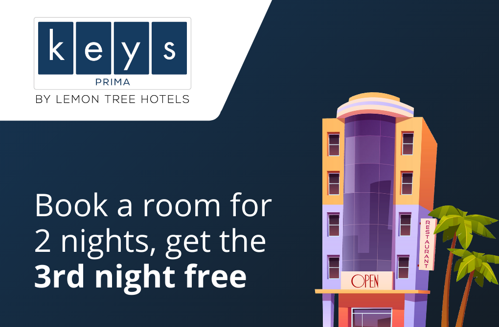 Get 1 night stay complimentary from Keys Prima